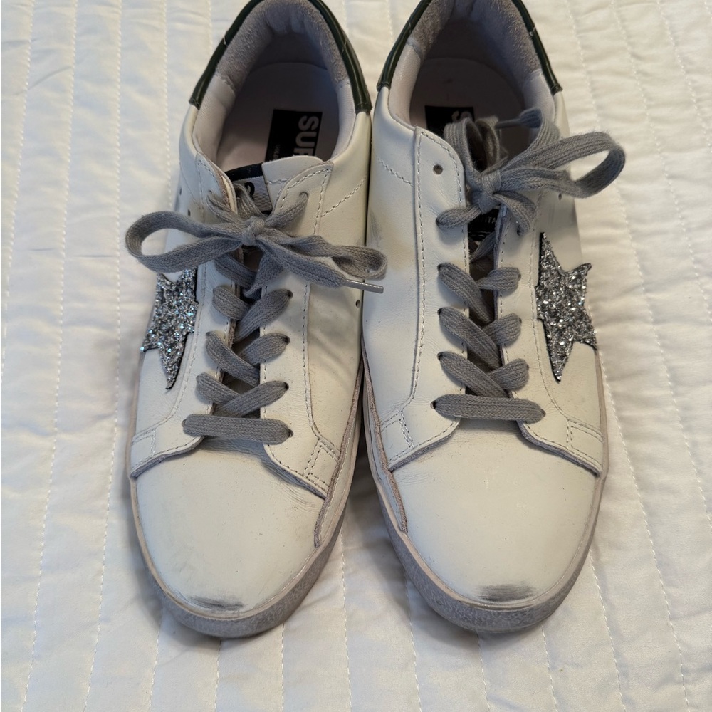 White Sneakers with Glitter Star - Picture 2 of 3